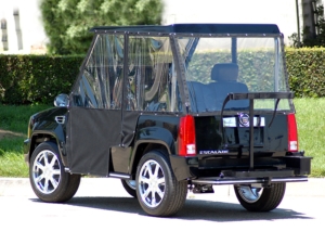 Black Escalade With Enclosure affordable golf cart rental, golf cart rent marathon