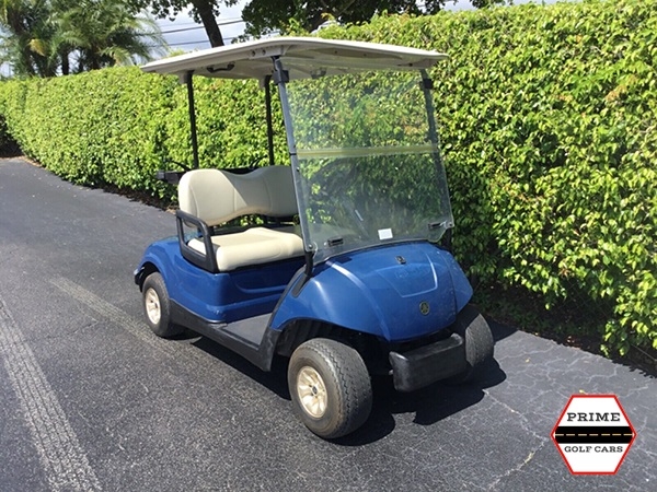 Blue Yamaha 2 Passenger Golf Cart affordable golf cart rental, golf cart rent marathon