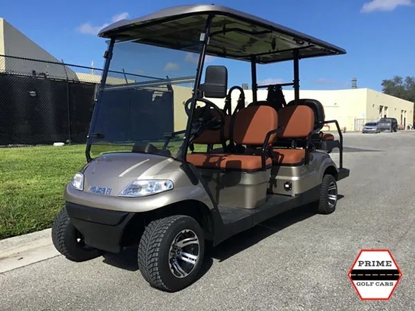 Champagne Advanced EV 6 Passenger Golf Cart affordable golf cart rental, golf cart rent marathon