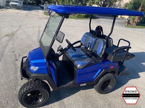 Hydro Blue Bintelli Beyond 4 Passenger Lifted Golf Cart affordable golf cart rental, golf cart rent marathon