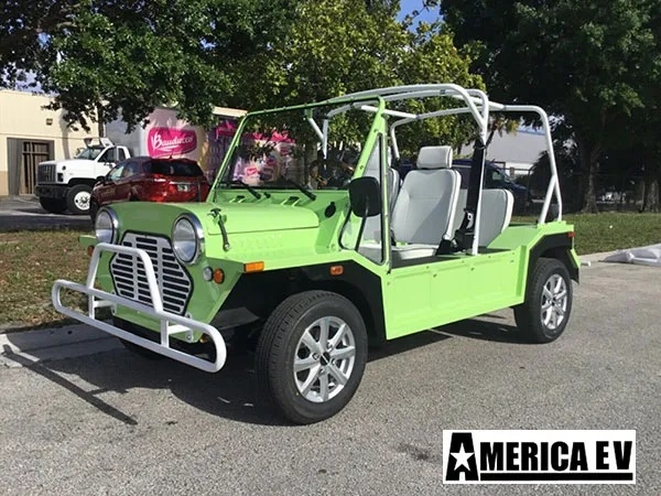 Light Green Mokee 4 Passenger Golf Cart affordable golf cart rental, golf cart rent marathon