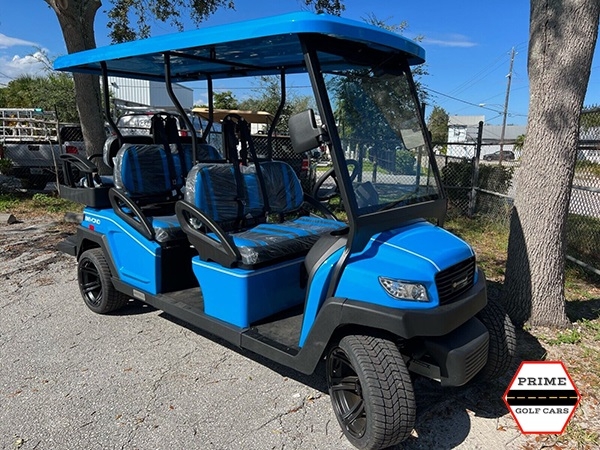 Ocean Blue Bintelli Beyond 6 Passenger Golf Cart affordable golf cart rental, golf cart rent marathon