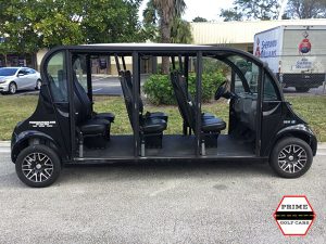 Polaris Gem 6 Passenger Black Golf Cart Rental Without Doors affordable golf cart rental, golf cart rent marathon