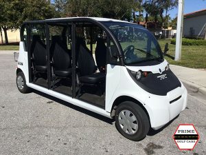 Polaris Gem 6 Passenger White Golf Cart Rental Without Doors affordable golf cart rental, golf cart rent marathon