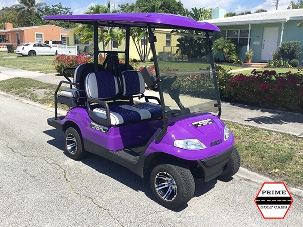 Purple Advanced EV 4 Passenger Golf Cart affordable golf cart rental, golf cart rent marathon