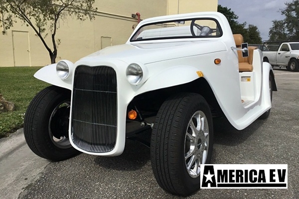 White America EV California Roadster 4 Passenger Golf Cart affordable golf cart rental, golf cart rent marathon
