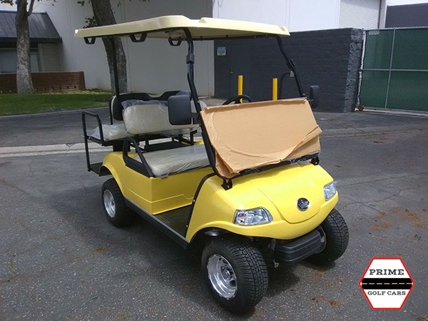 Yellow Evolution 4 Passenger Golf Cart affordable golf cart rental, golf cart rent marathon
