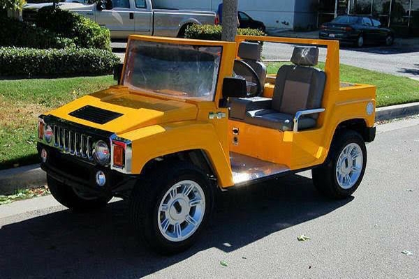 Yellow Hummer LSV Golf Cart affordable golf cart rental, golf cart rent marathon